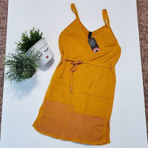 NWT Sacred Threads Yellow Summer Knit Dress - Picture 1 of 8